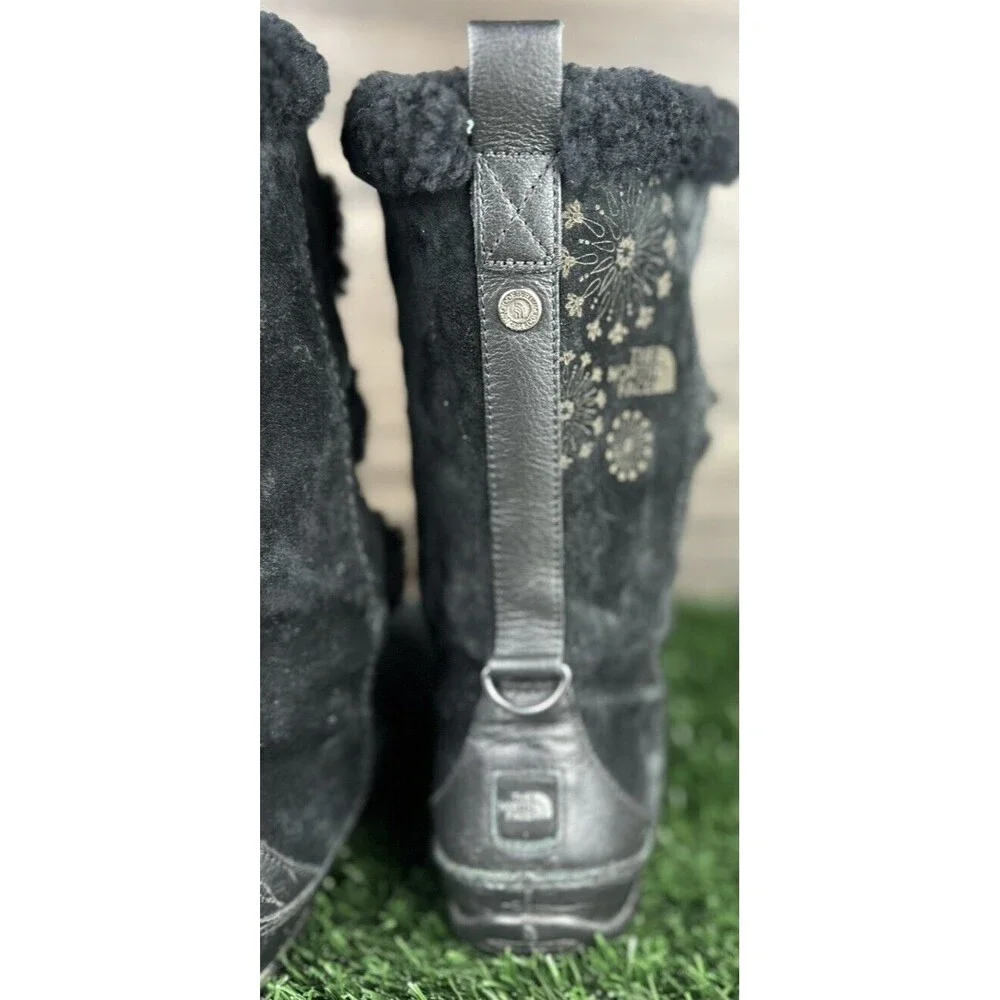 The North Face Boots‎ Size 8 Abby II Black Suede Faux Fur 200 Gram Waterproof